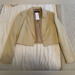 Miss Selfridge Crop Beige Blazer